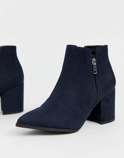 Navy ankle boots new deals look