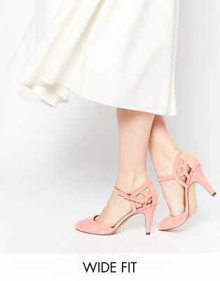 wide pink shoes
