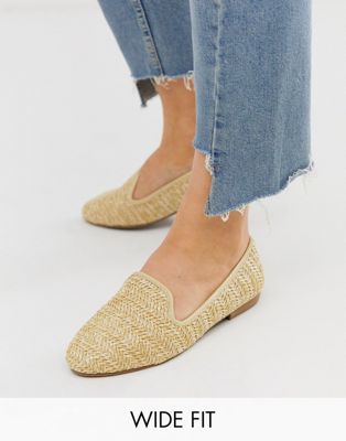 New Look wide fit raffia slipper in raffia | ASOS