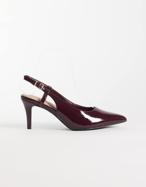 New Look Wide Fit sandal med hælrem og remme i bordeaux - view 1