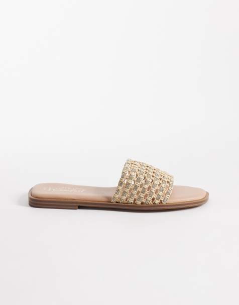 New Look Wide Fit - Sandalen met brede pasvorm en versiering in crème - view 1