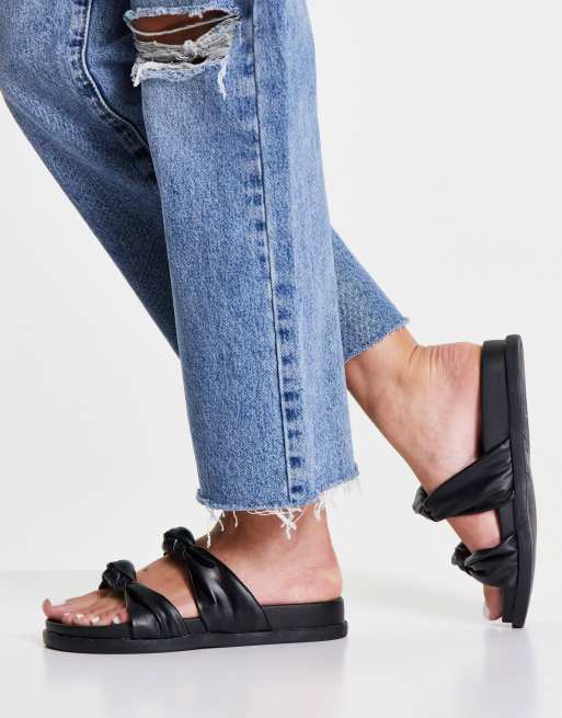 New Look Wide Fit - Sandali bassi con nodo neri, 3 di 4
