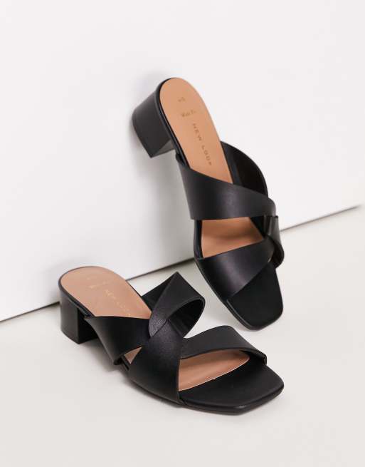 New Look Wide Fit – Schwarze Pantoletten mit Knotendesign, 2 von 4