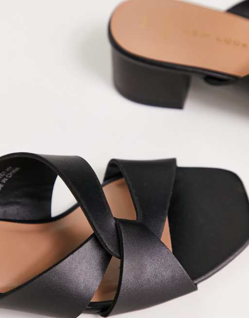 New Look Wide Fit – Schwarze Pantoletten mit Knotendesign, 3 von 4