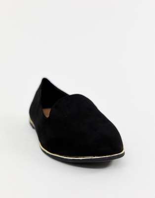 new look black slip on shoes