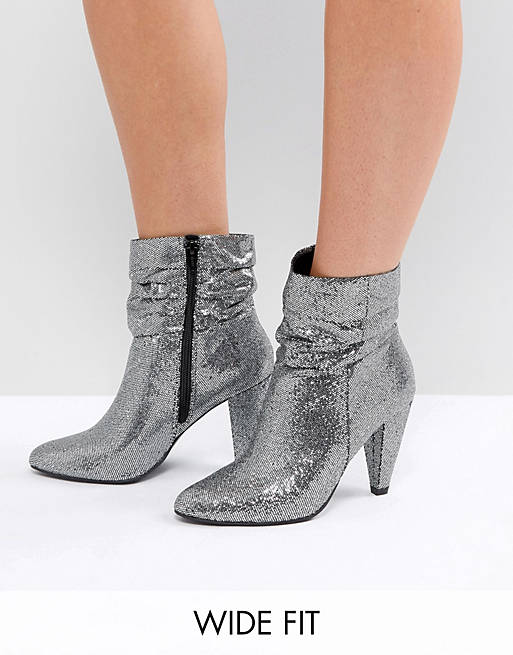 New Look Wide Fit Slouch Glitter Ankle Boot