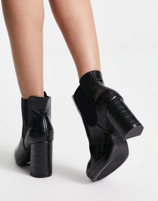 New look black boot hot sale heels