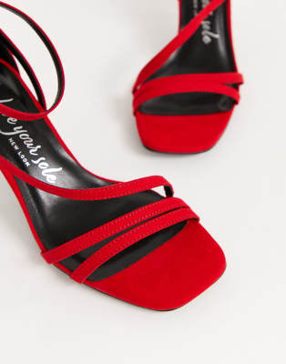 red sandals wide fit