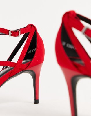 new look red sandals wide fit