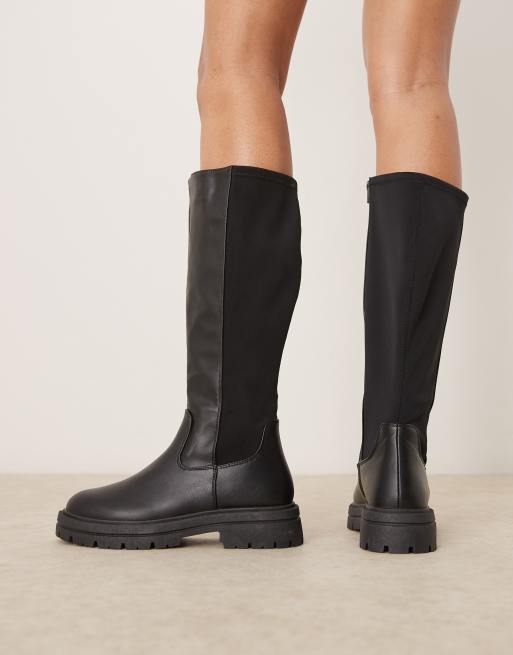 New Look Wide Fit Stivali al ginocchio neri a pianta larga con