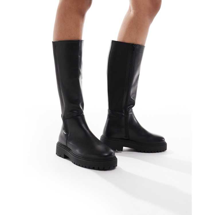 SOOVI Stivali da donna stivali alti al ginocchio in vera pelle da donna stivaletti autunno e inverno stivali di velluto scarpe (colore: marrone, taglia: 42.5