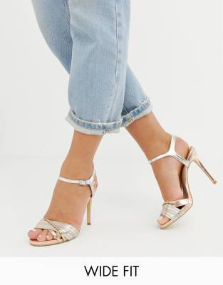 metallic strappy sandals