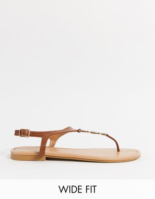 new look tan sandals wide fit