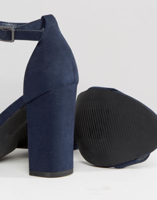 new look navy block heel