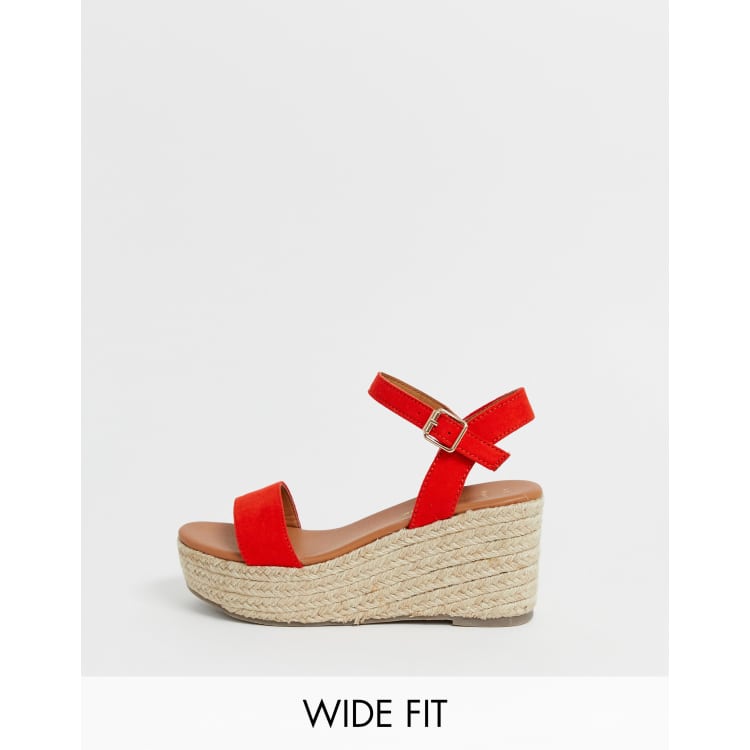 Red wedge sale shoes wide fit