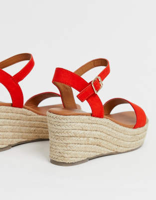 wide fit red wedges