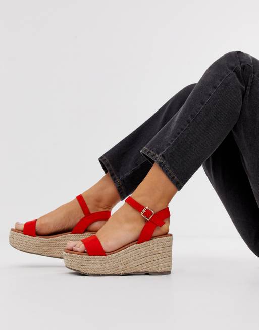 Red wedges sale wide fit