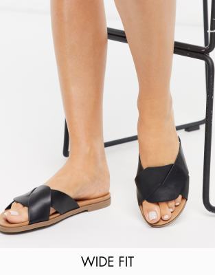 wide fit mule sandals