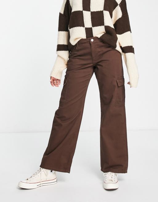 Renew Brown Cargo Pocket Baggy Wide Leg Jeans