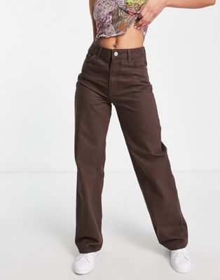 New look wide leg jean in chocolate