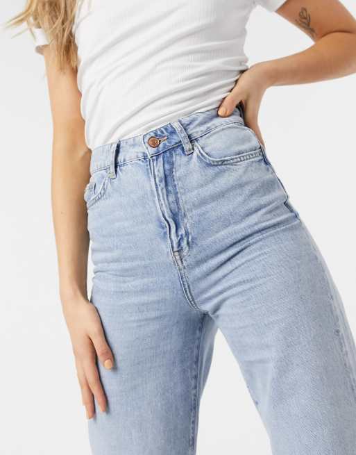 Petite Blue High Waist Adalae Wide Leg Jeans