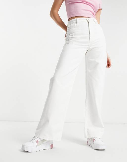 New Look wide leg jean in white