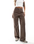 [New Look] New Look wide leg jeans in brown 14 BROWN