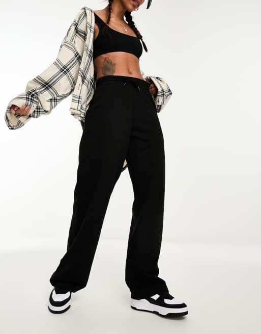 Wide Leg Joggers - Black