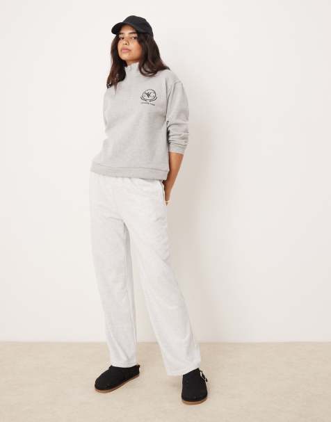 New Look wide leg joggers in grey marl - view 1