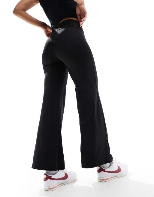 New Look Maternity rib flare leggings in black