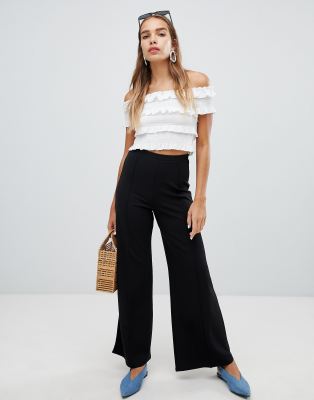 black wide leg trousers new look