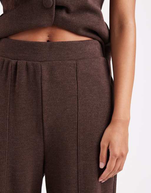 New Look wide leg pants in brown (Part of a set), 3 of 5
