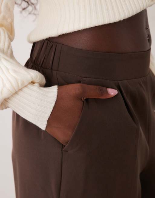 New Look wide leg pull-on pants in dark brown, 3 of 5
