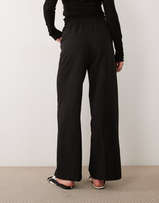 New Look wide leg pull on trouser in black, 2 of 5