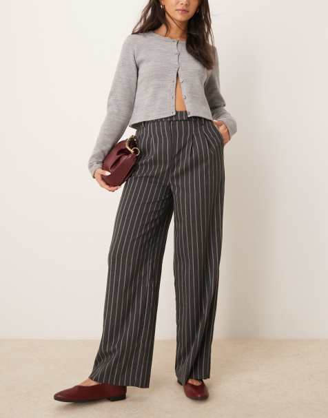 New Look wide leg tailored pants in grey - view 1