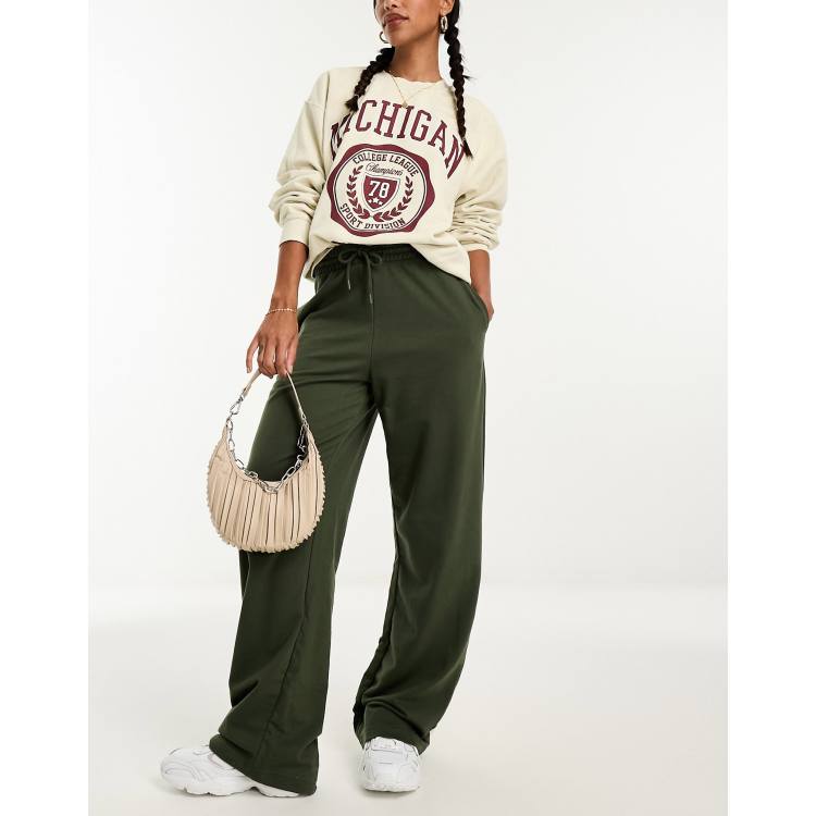 Stradivarius wide-legged track pants in grey