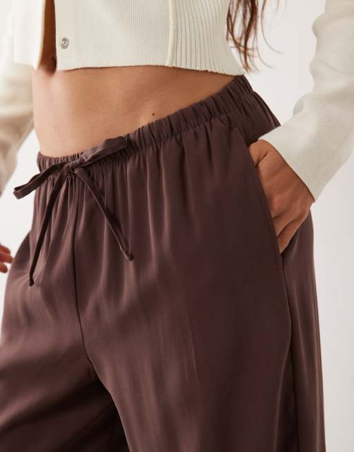 New Look wide leg trouser co-ord in brown, 2 of 5