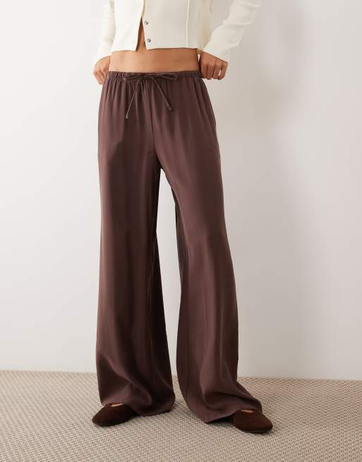 New Look wide leg trouser co-ord in brown, 4 of 5