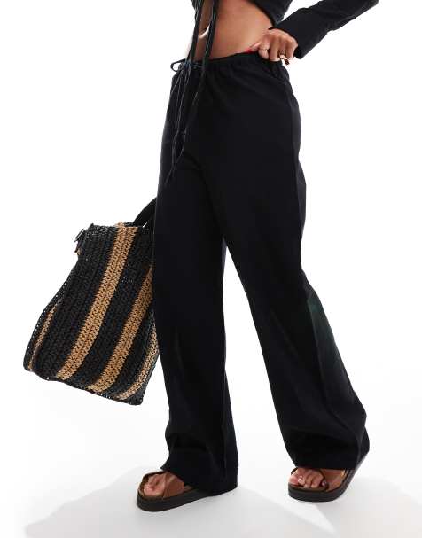 New Look wide leg trousers in black