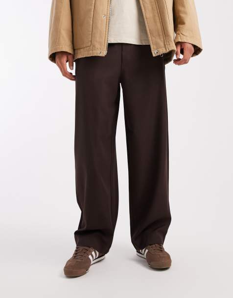 New Look wide leg trousers in brown