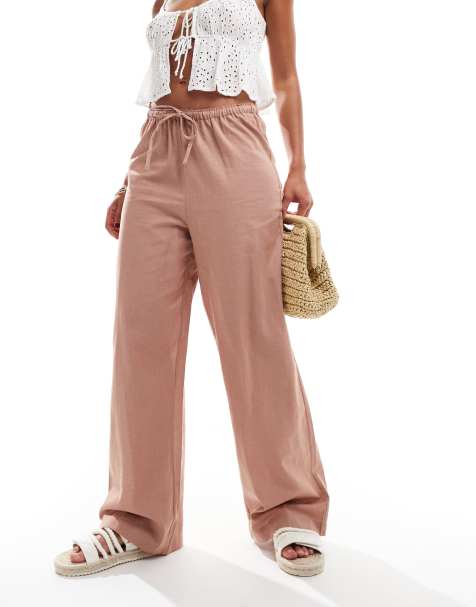 New Look wide leg trousers in light brown - view 1