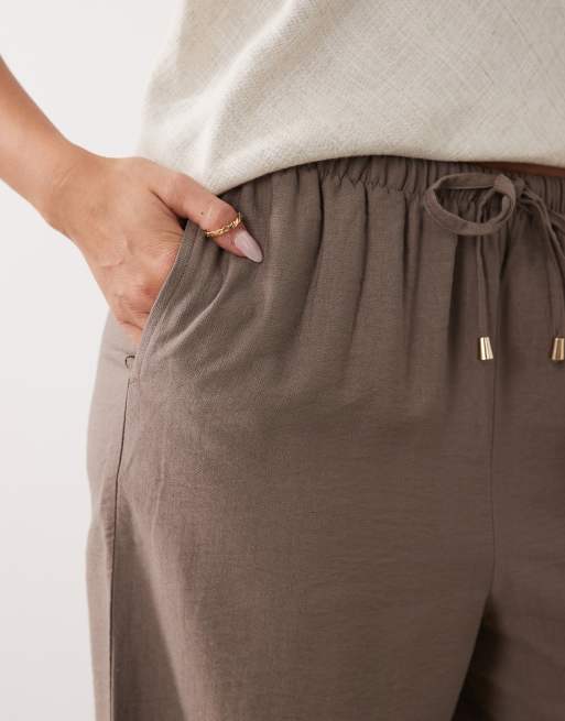 New Look wide leg woven pants in beige, 5 of 5
