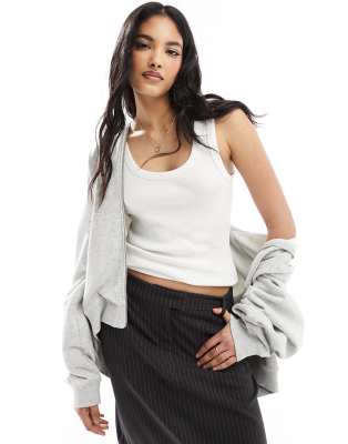 New Look wide trim scoop singlet in white 