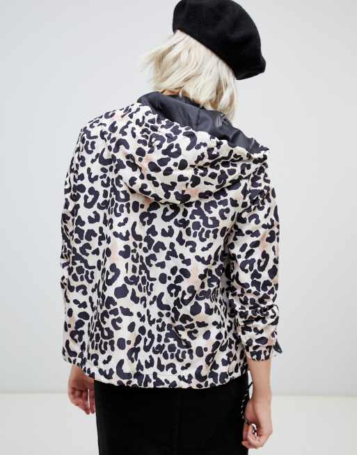 Leopard hot sale print windbreaker