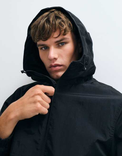 New Look windjack met capuchon in zwart, 3 van 5