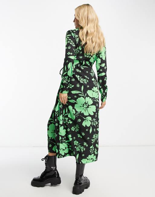 Winter floral midi store dress