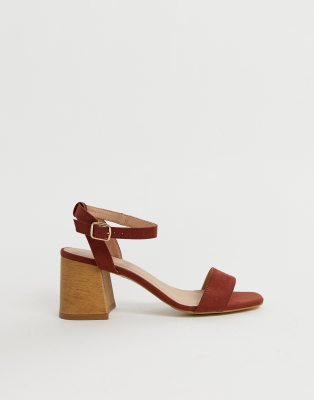 rust block heels