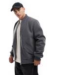 New Look wool look bomber jacket in grey