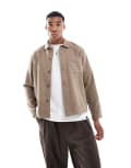 [New Look] New Look wool look overshirt in light brown XS Light Brown