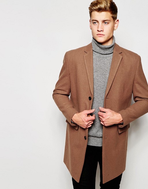New Look | New Look Wool Overcoat in Camel
